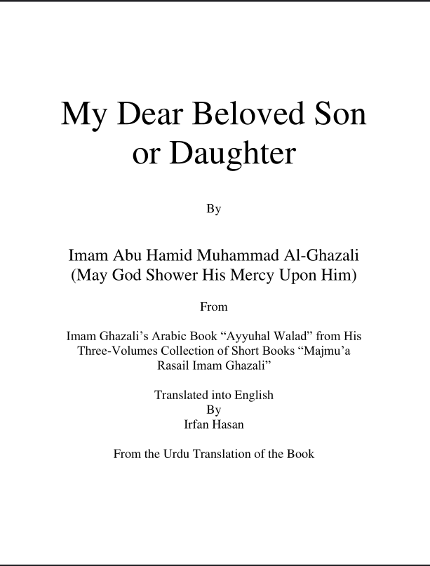 Cover of My Dear Beloved Son